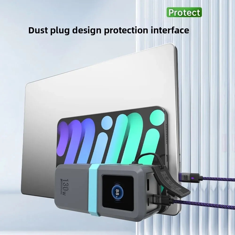 20000mAh Powerbank 130W Schnellladung mit Kabelfach