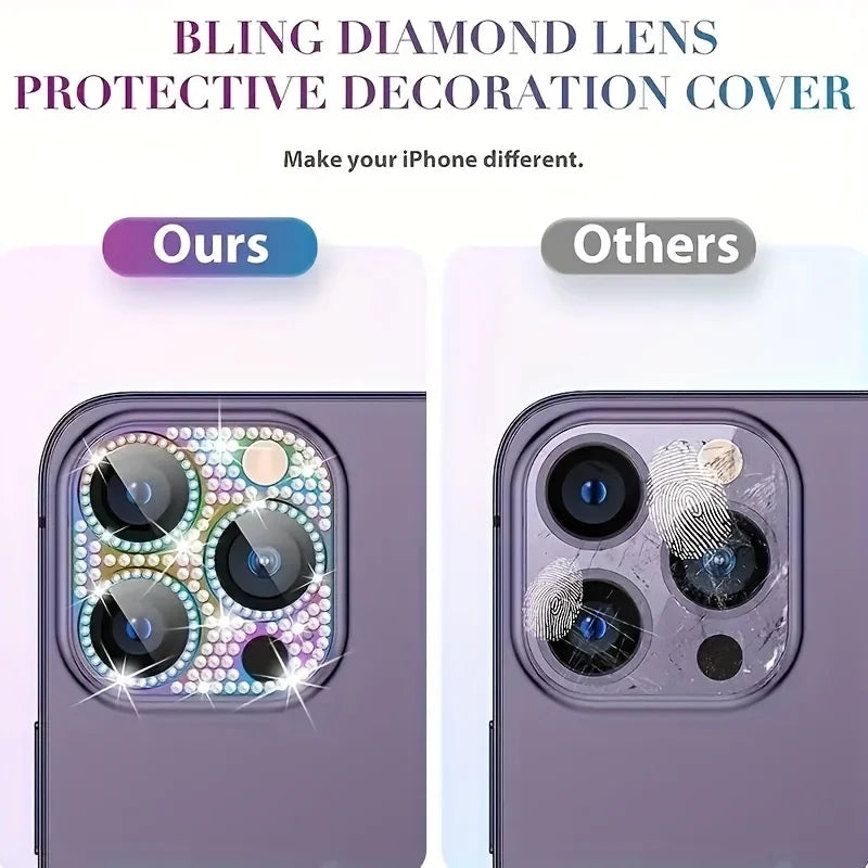 Luxurious glitter camera protector for iPhone 17