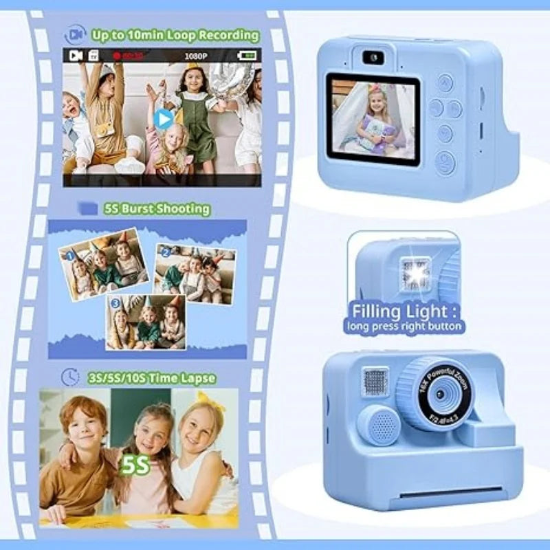 Digitale Kinderkamera Mini Drucker 2,8 Zoll HD Video