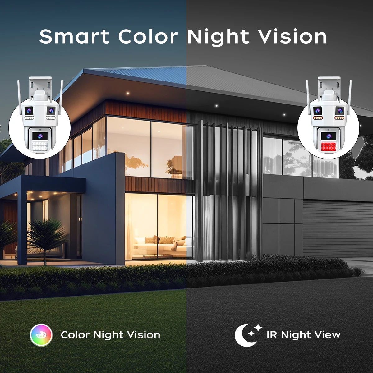 15MP Outdoor IP Kamera mit 3 Objektiven und Audio