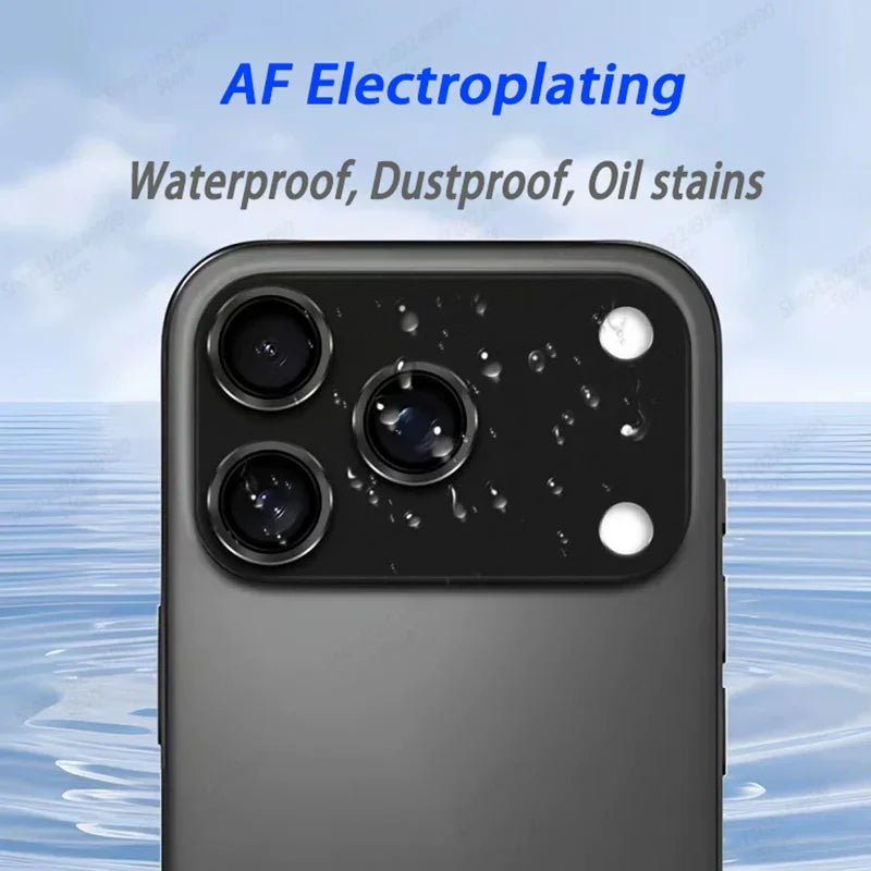 Brushed metal camera lens protector for iPhone 17 series