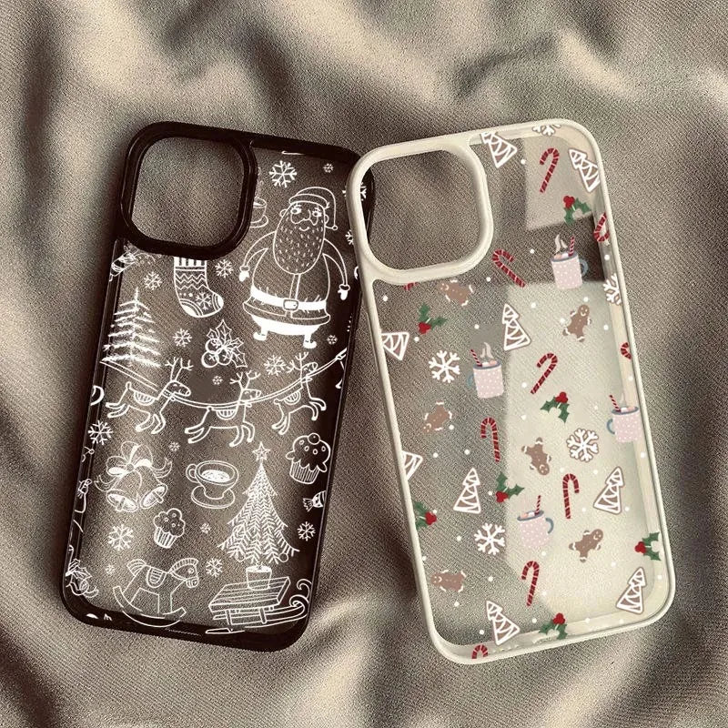 Cartoon Schneeflocken Weihnachts-Hülle für iPhone 16