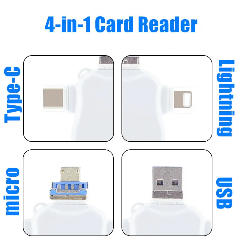 Lightning SD card reader USB 4-in-1 OTG adapter