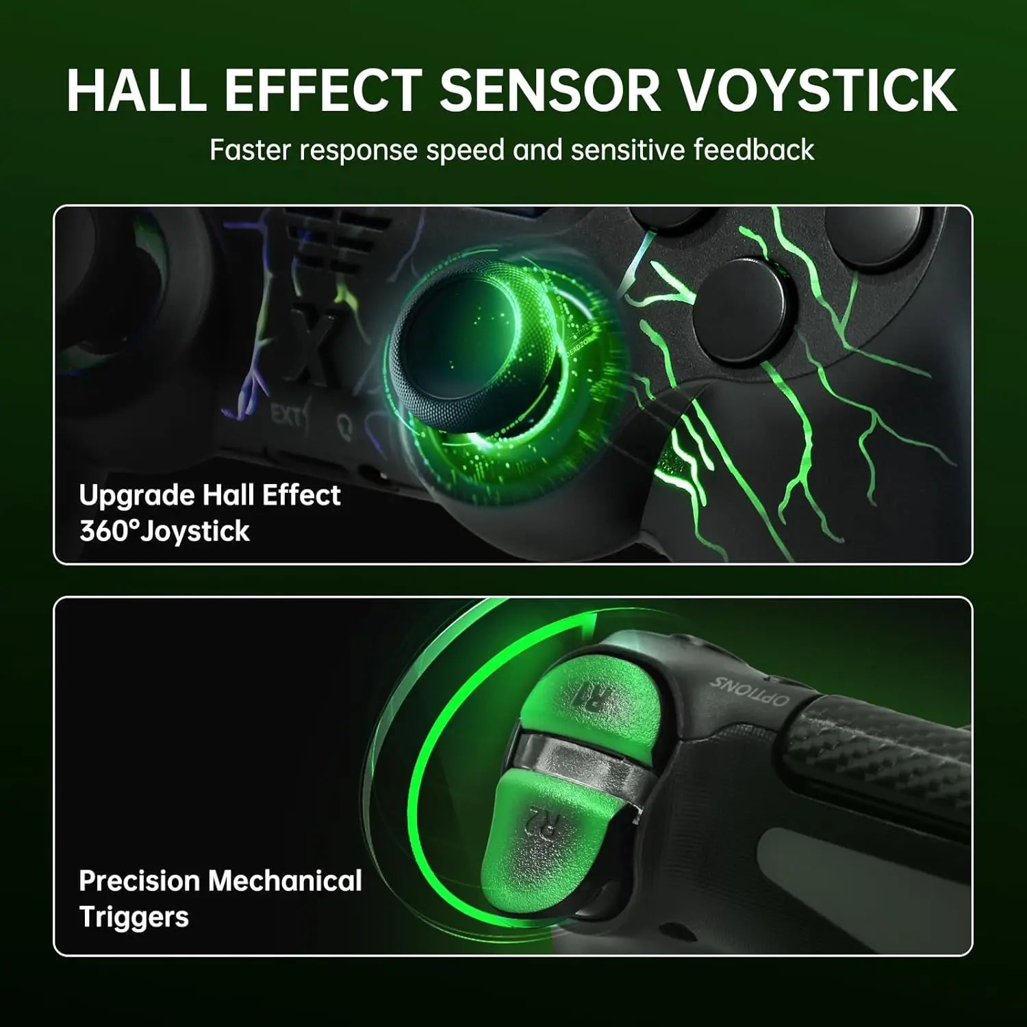 RGB Wireless Controller für PS4 & PC mit Hall Joystick