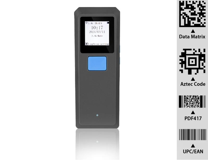 Tragbarer Mini Bluetooth Barcode Scanner mit Display