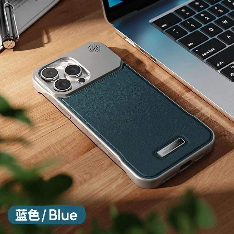 Luxuriöse magnetische PU-Leder Hülle für iPhone 17