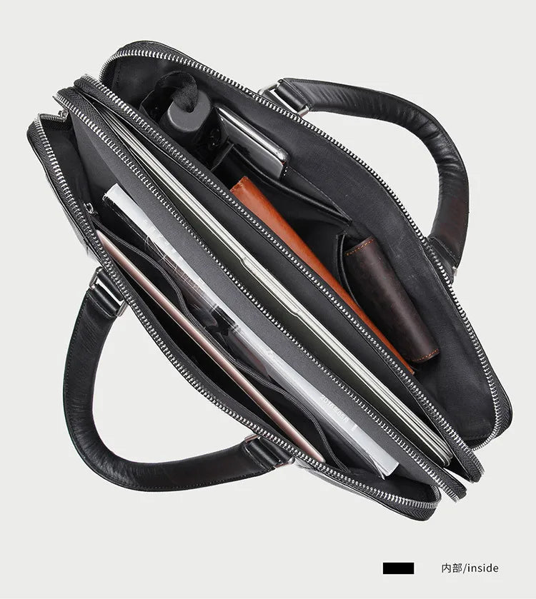 Luxus Leder Aktentasche Herren 15,6 Zoll