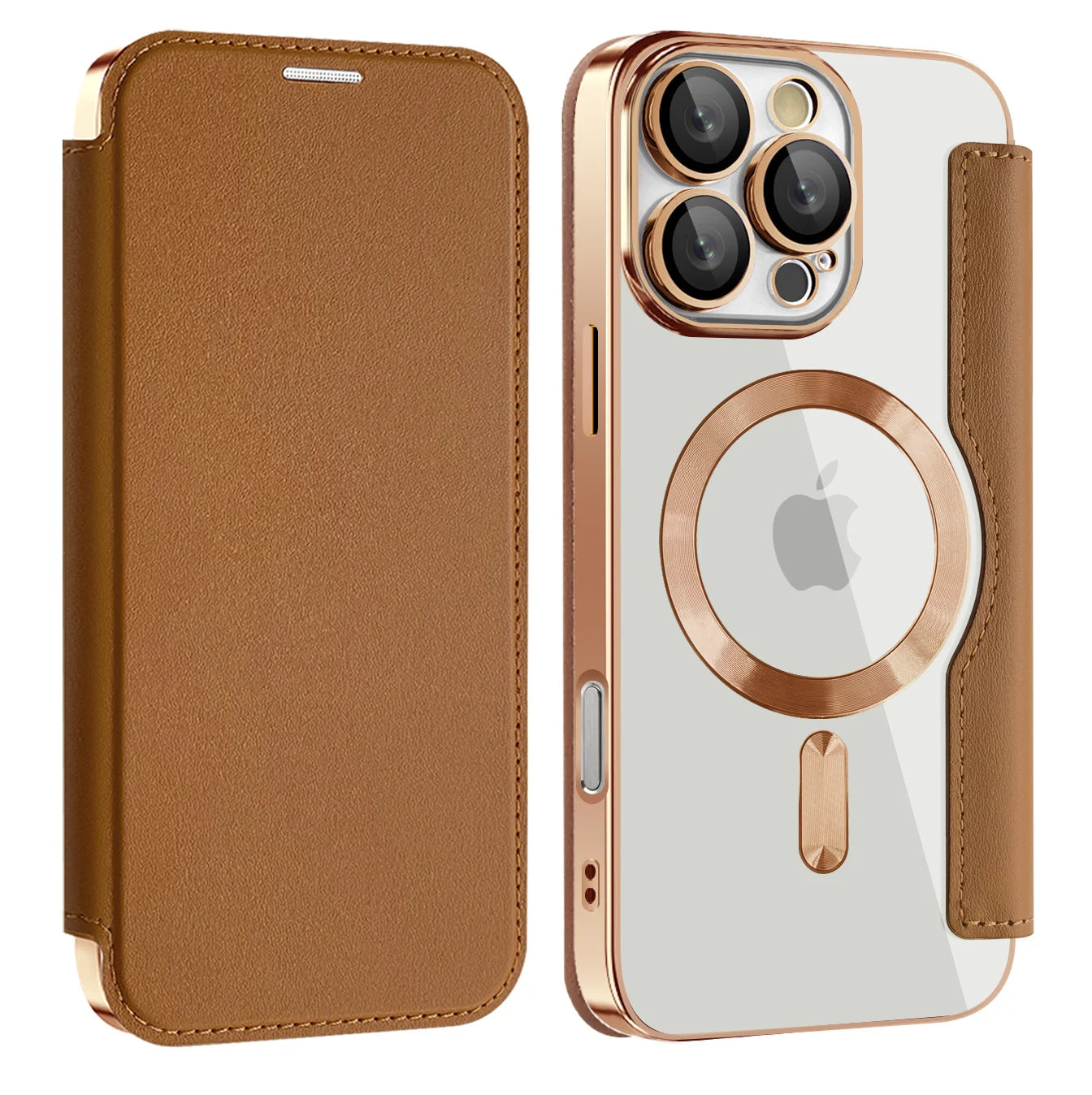 Magnetisches Leder Flip Case für iPhone 17 Pro Max