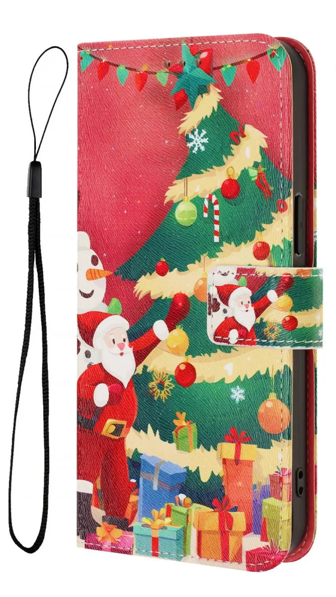 Weihnachtliche Flip-Wallet Hülle für Google Pixel