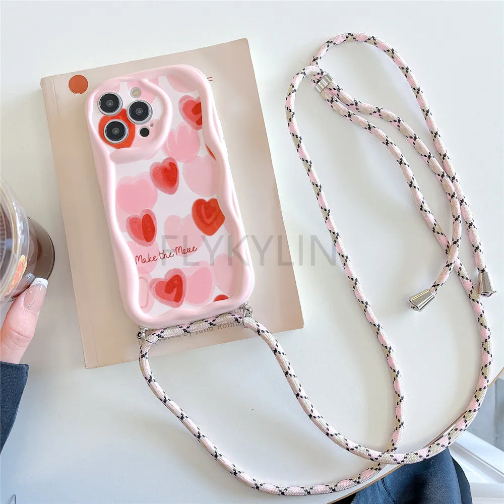 Blumen Crossbody Handyhülle mit Band für Samsung