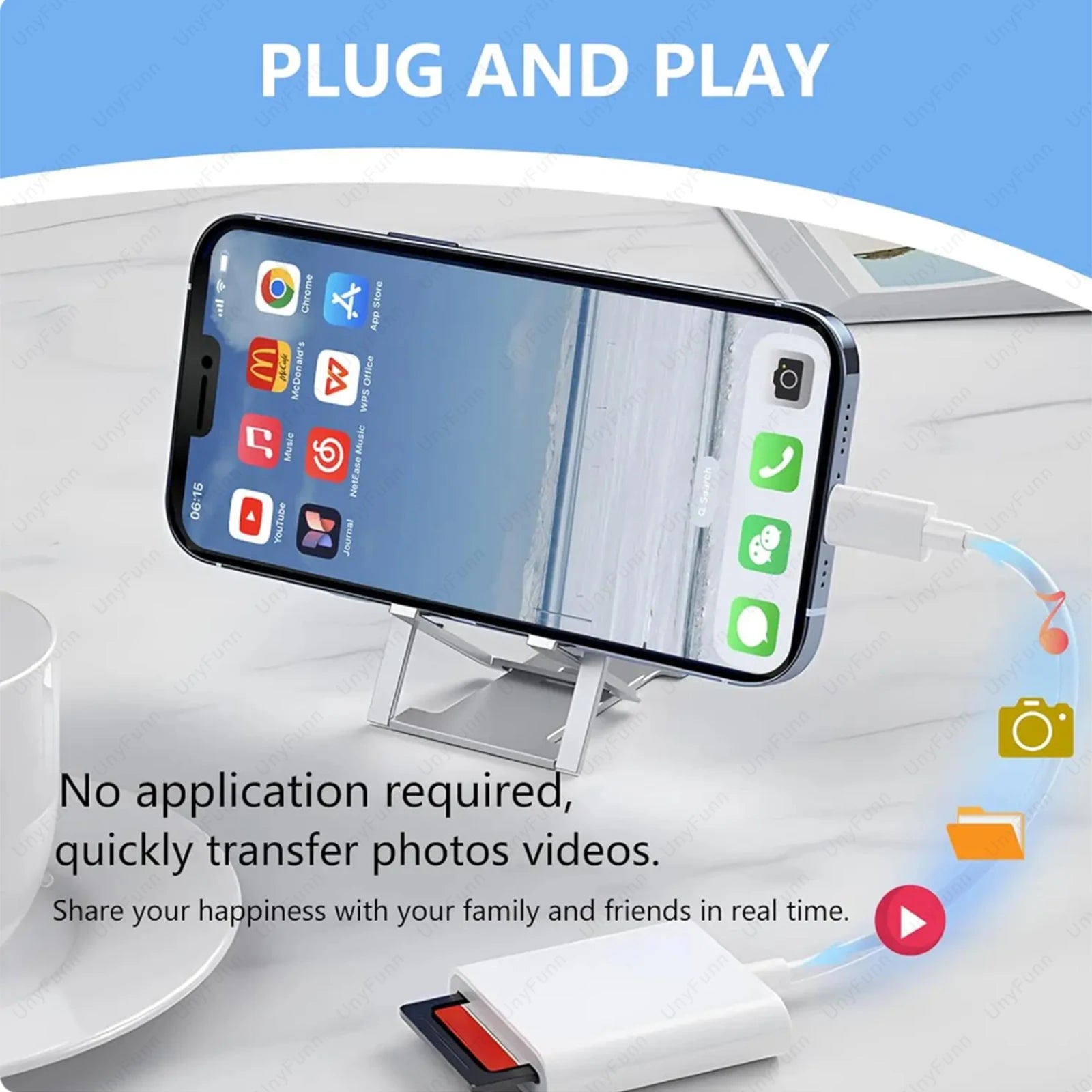 Universeller TF SD Kartenleser für iPhone & Typ C