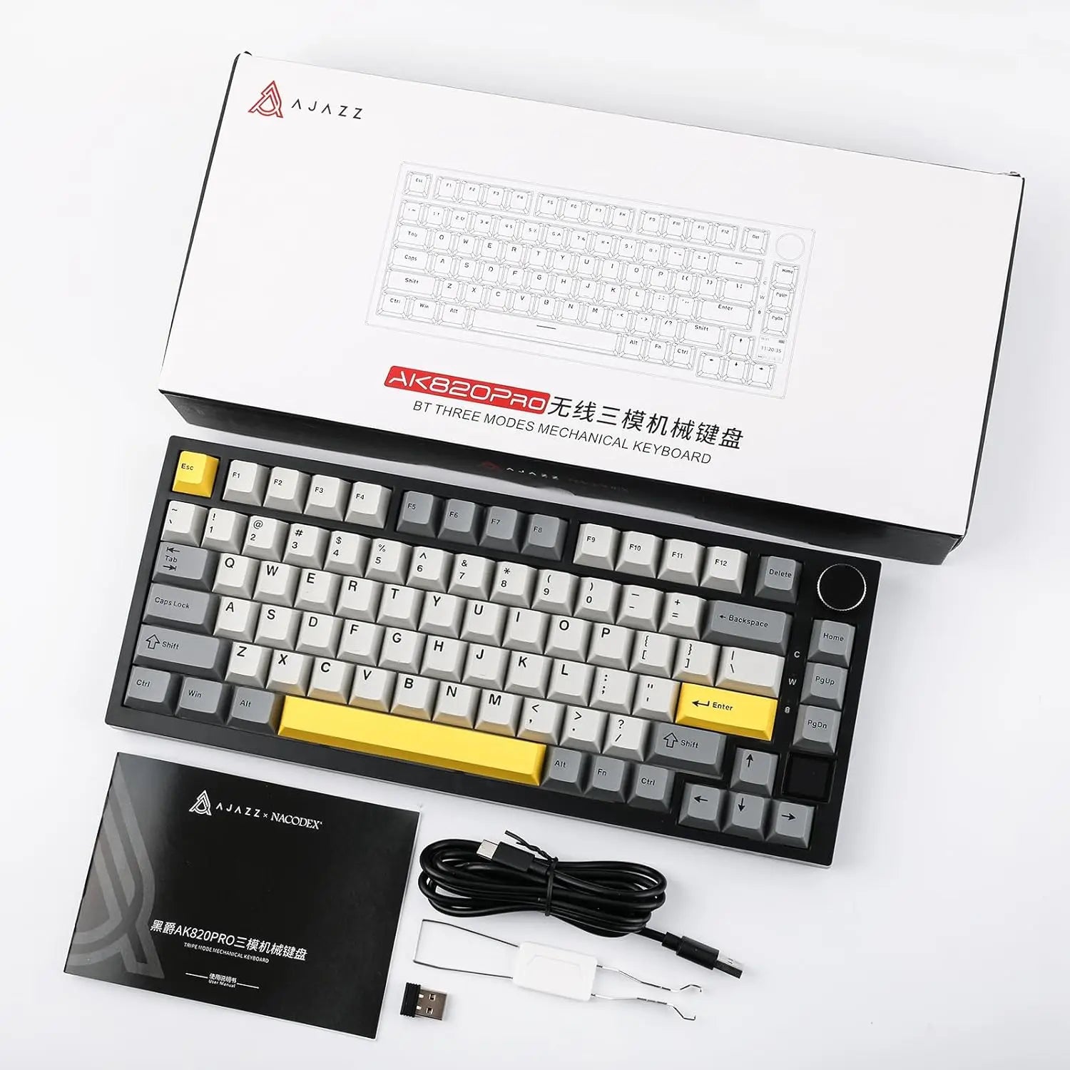 Ajazz AK820 Pro Gaming-Tastatur 3in1