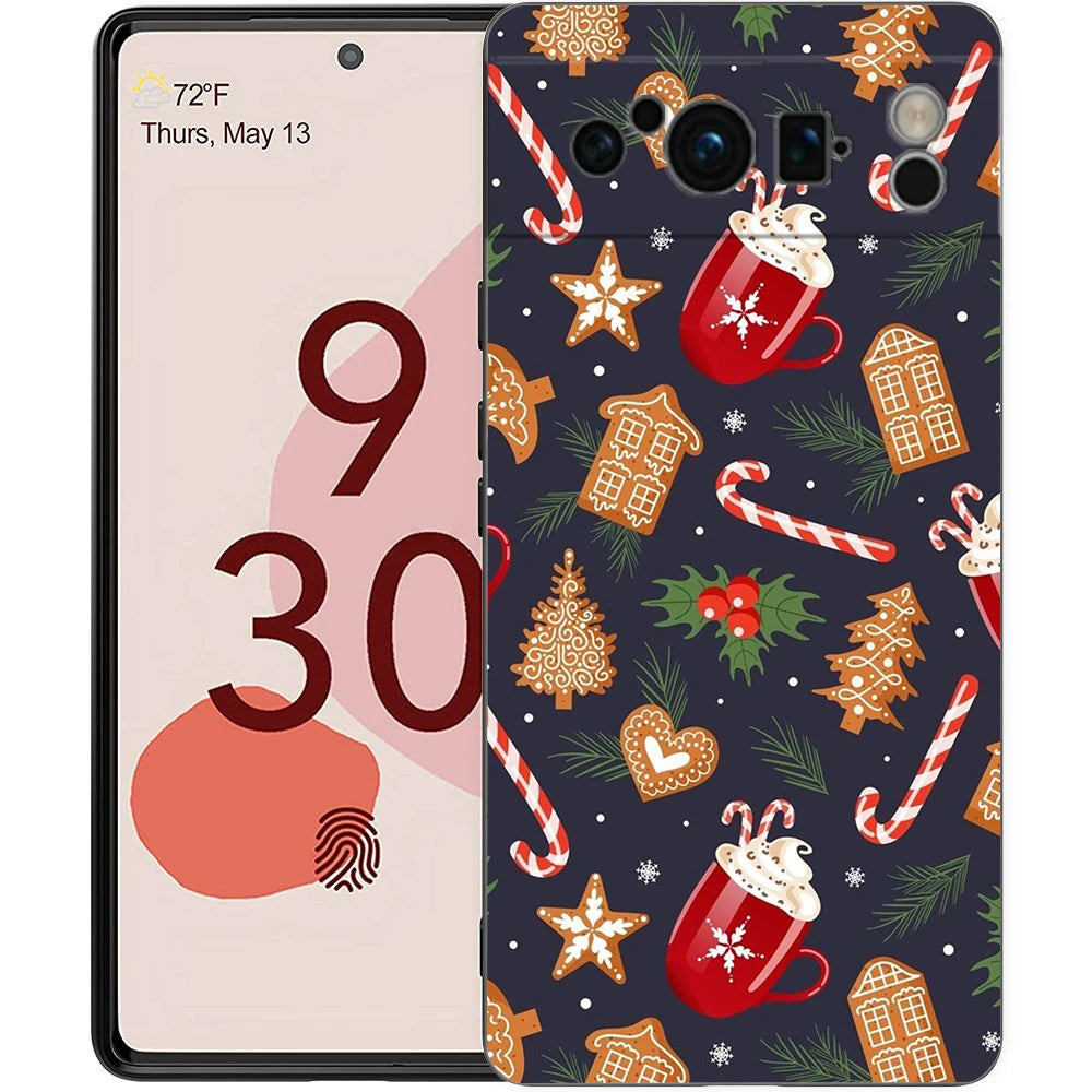 Pixel 9 8 Case TPU Cartoon Christmas Design Protective Case