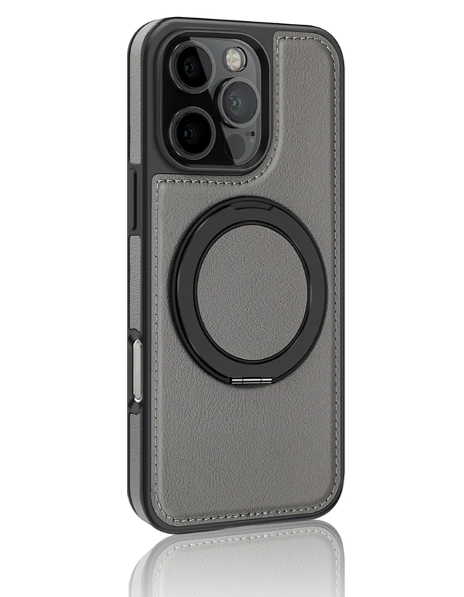 Lederhülle mit 360° Ringständer für iPhone 17