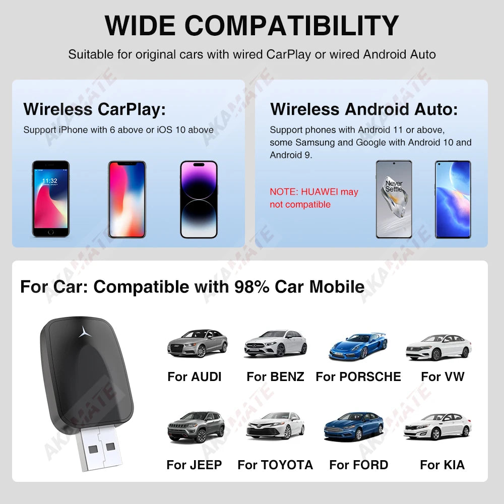 Kabelloser 2-in-1 CarPlay & Android Auto Adapter