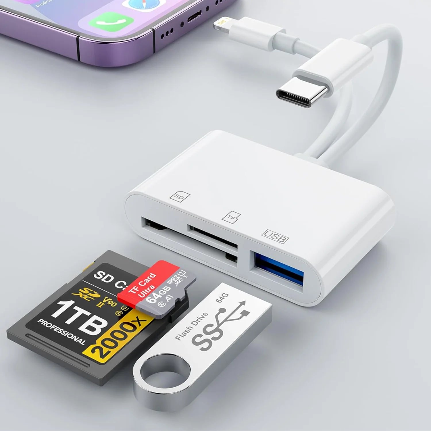 USB 3.0 Typ C Kartenleser für iPhone iPad Android
