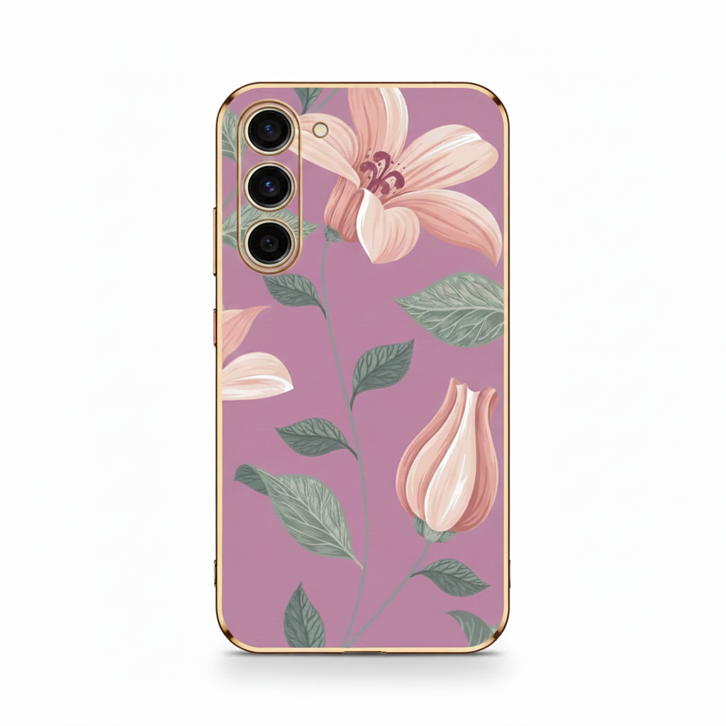 Silikon Hülle für Samsung Galaxy S24 Blumen Muster