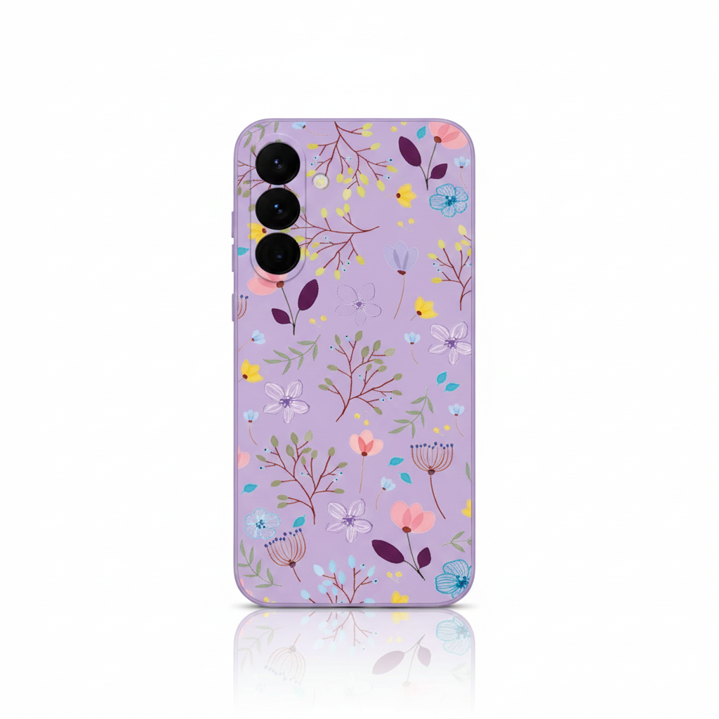 Étui floral de luxe avec ruban pour Samsung