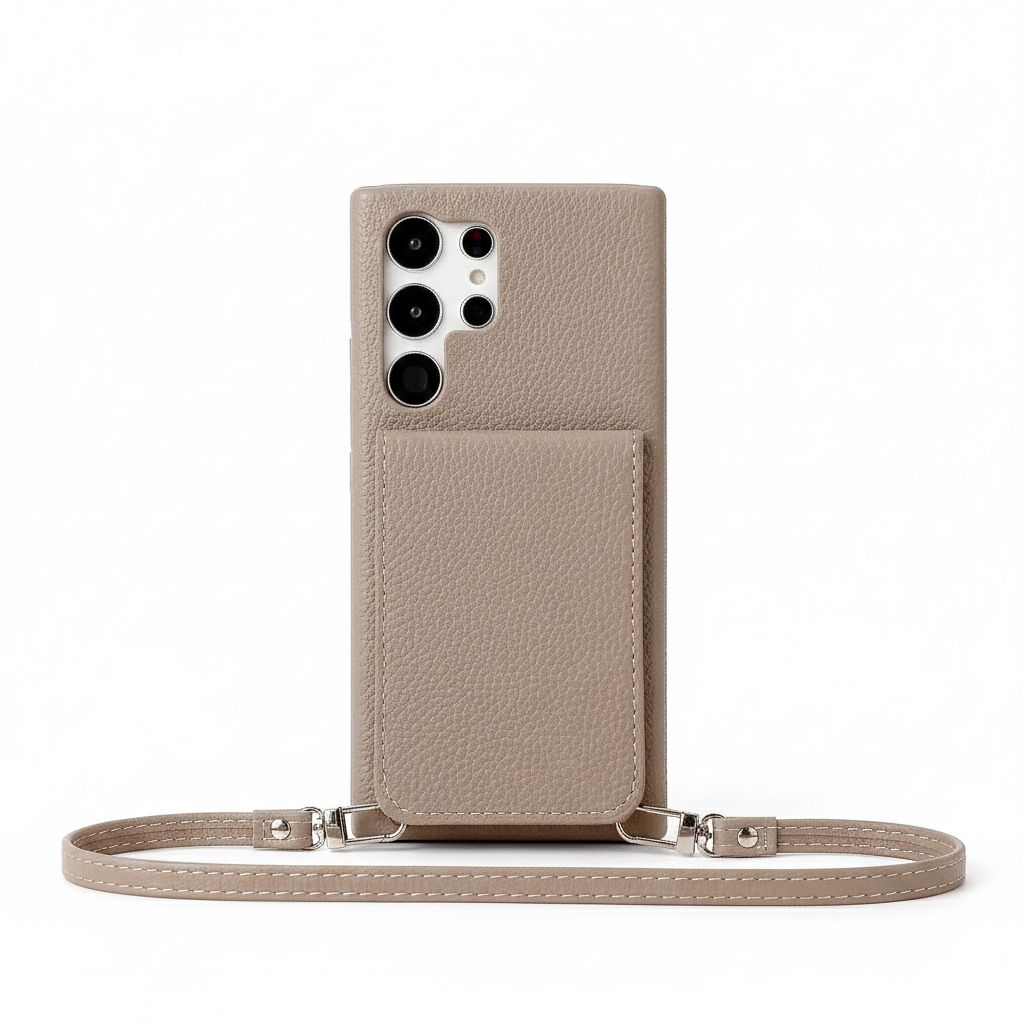 Crossbody Lederhülle mit Brieftasche für Samsung