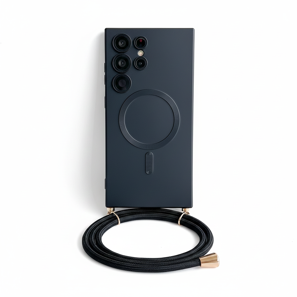 Magnetic crossbody case with strap for Galaxy