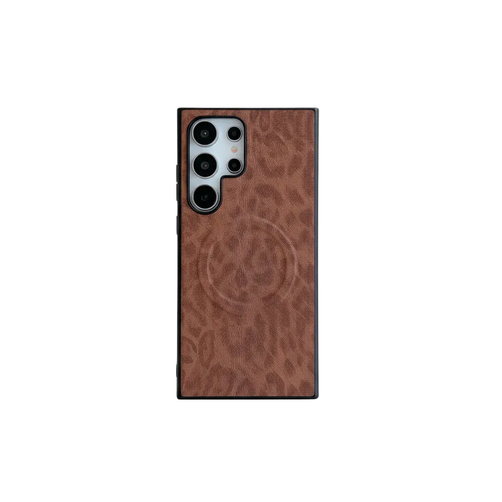 Leopard print magnetic case with MagSafe function