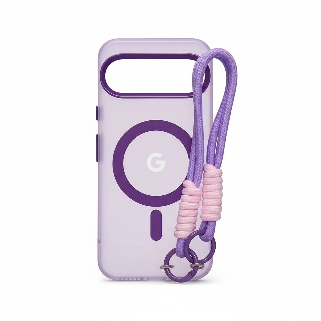 Matte transparent phone case with strap
