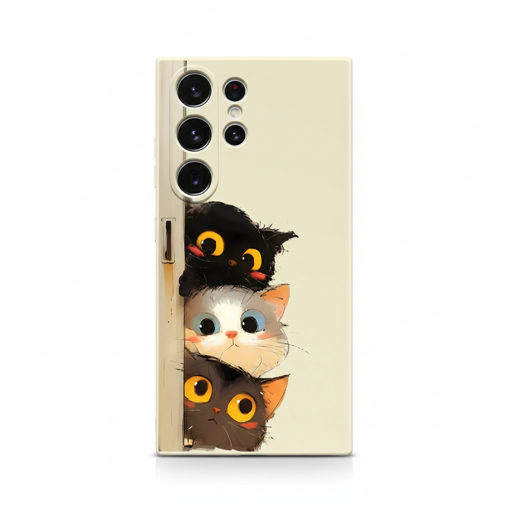 Cute cat case for Samsung Galaxy models