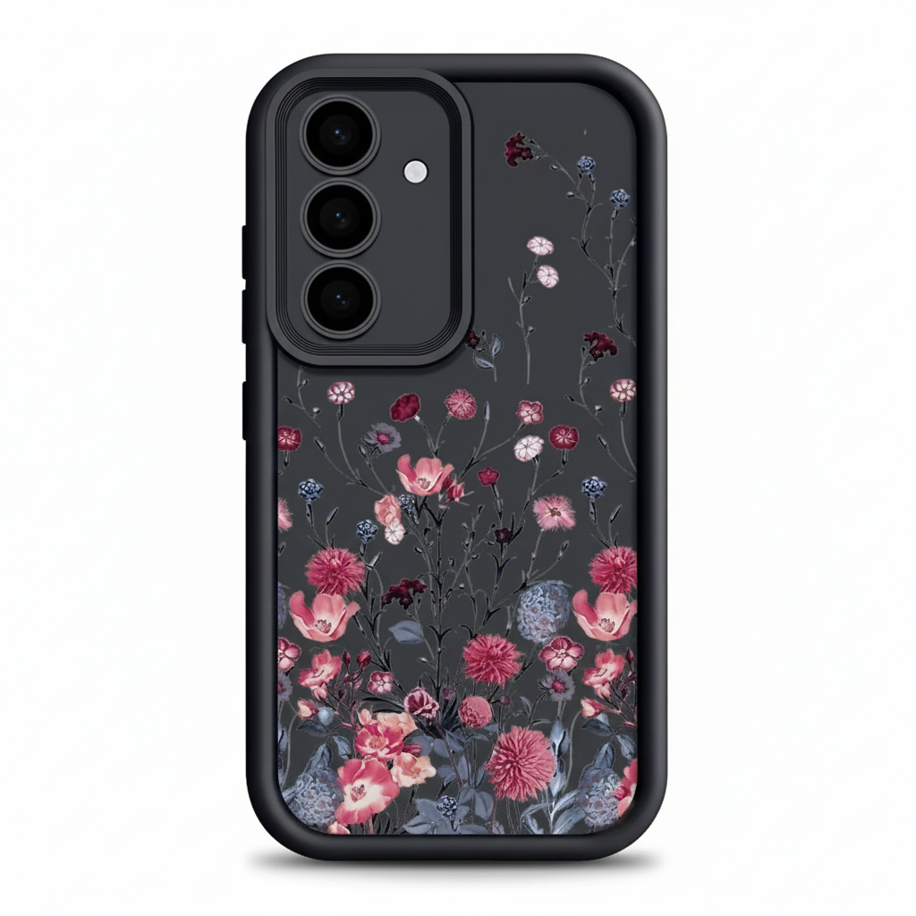 Elegante rote Blumenhülle für Samsung Galaxy & A-Serie