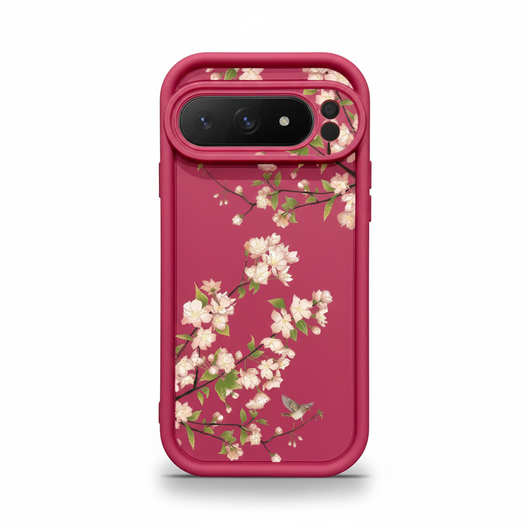 Blumen Silikonhülle für Google Pixel 9 Pro, Stoßfest