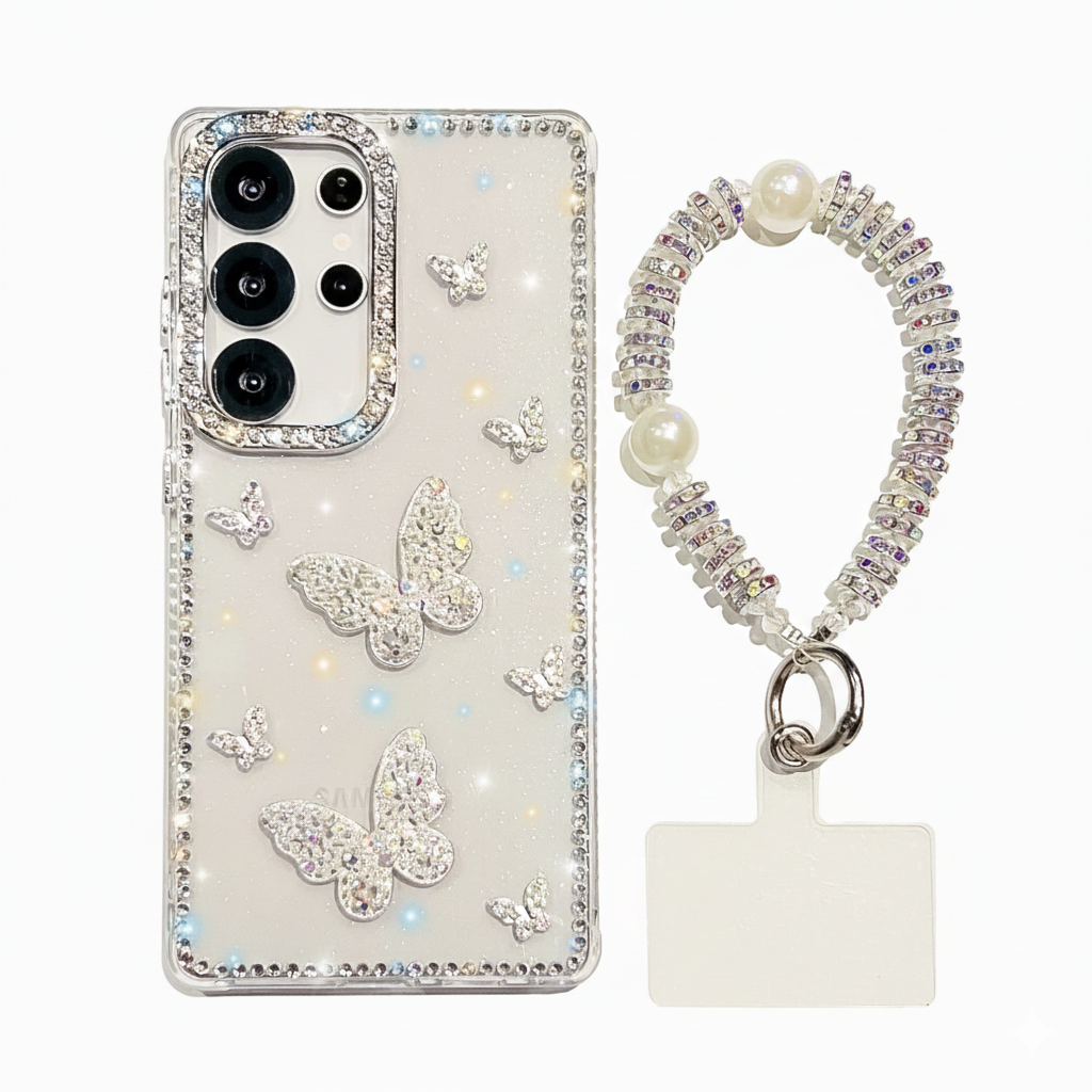 Luxury Star Glitter Butterfly Case for Samsung S25