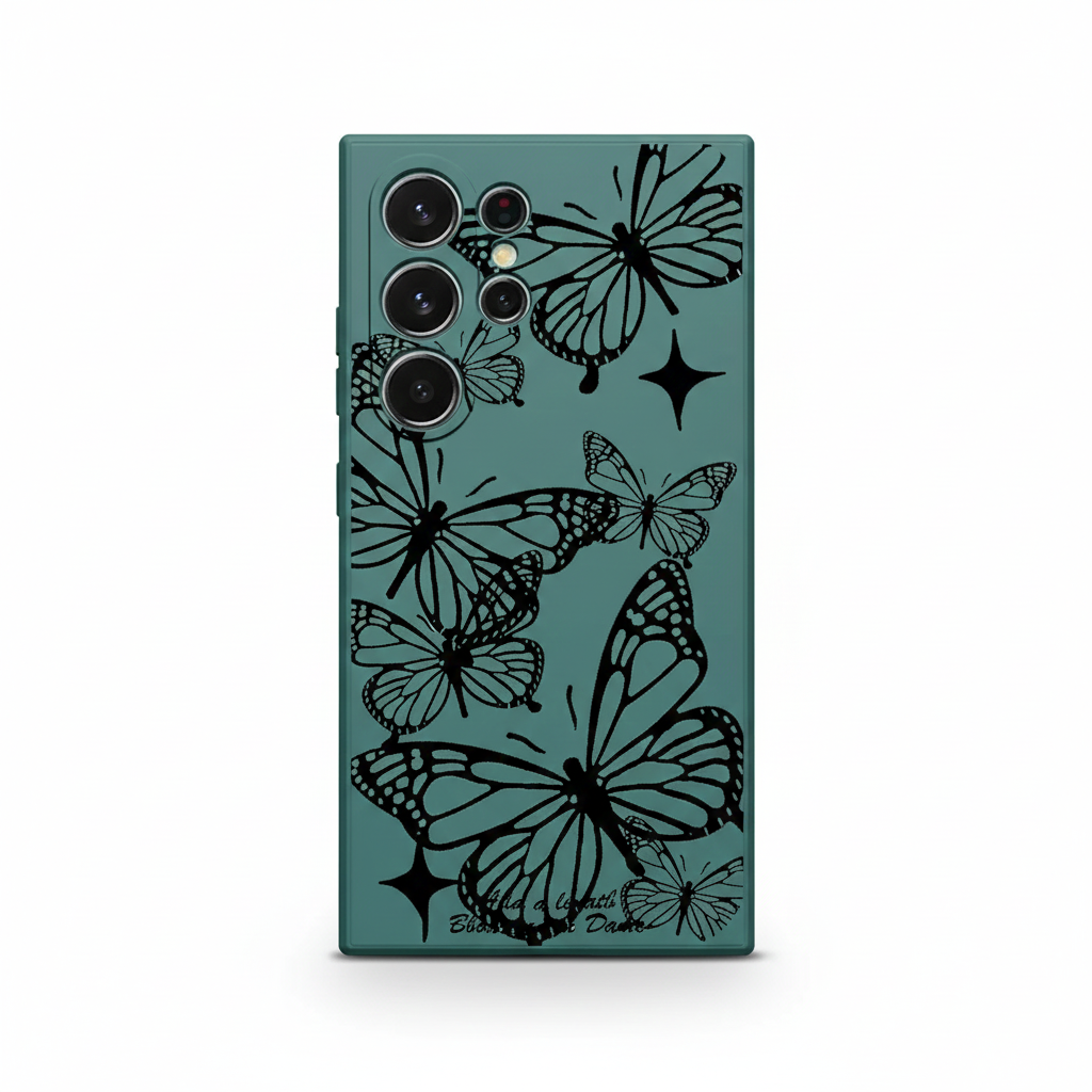 Schmetterling Hülle Schwarz für Samsung Galaxy