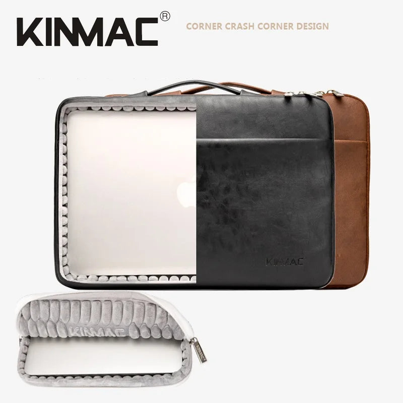 Kinmac PU-Leder Laptoptasche stoßfest für MacBook