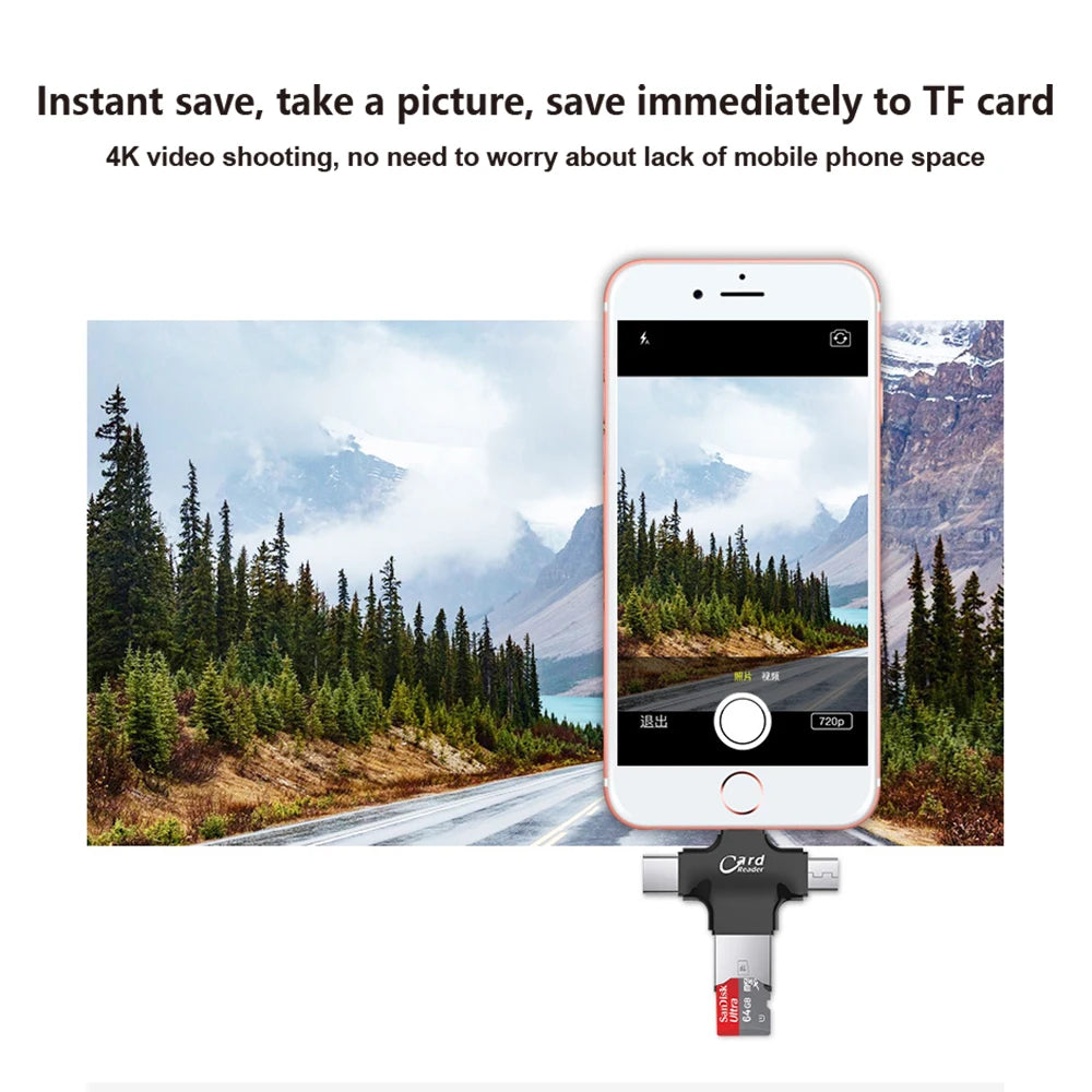 Micro SD TF Kartenleser Adapter für iPhone & Android