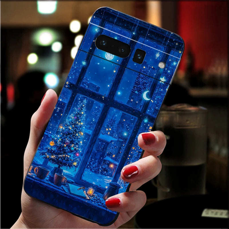 Weiche Weihnachtsbaumlicht TPU Hülle für Google Pixel 8 9 10 stoßfest flexibel kratzfest passgenau