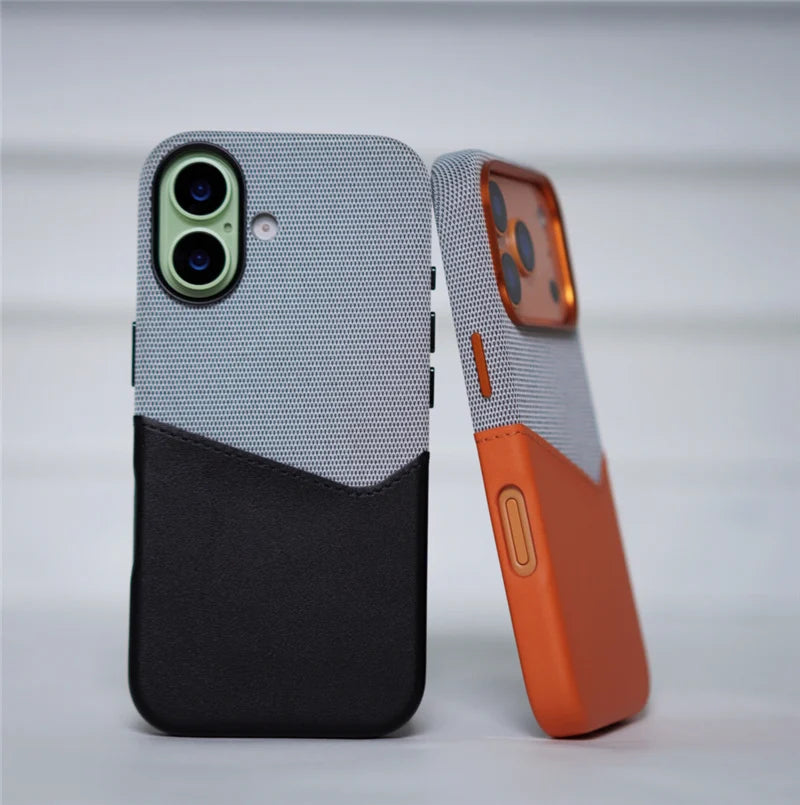 Luxus Leder Kartenfach mit MagSafe für iPhone 17