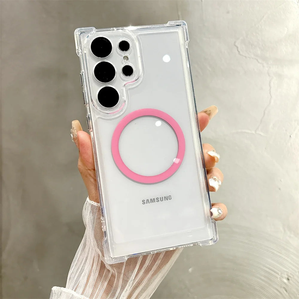 Transparentes Magnet Armor Case für Samsung Galaxy S25