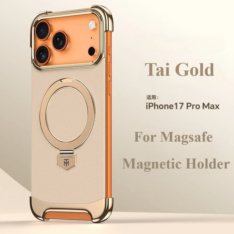 Luxus Lederhülle mit Drehhalter für iPhone 17