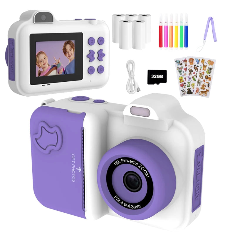 Sofortdruckkamera Kinder Mini HD Video Fotodruck Spielzeug