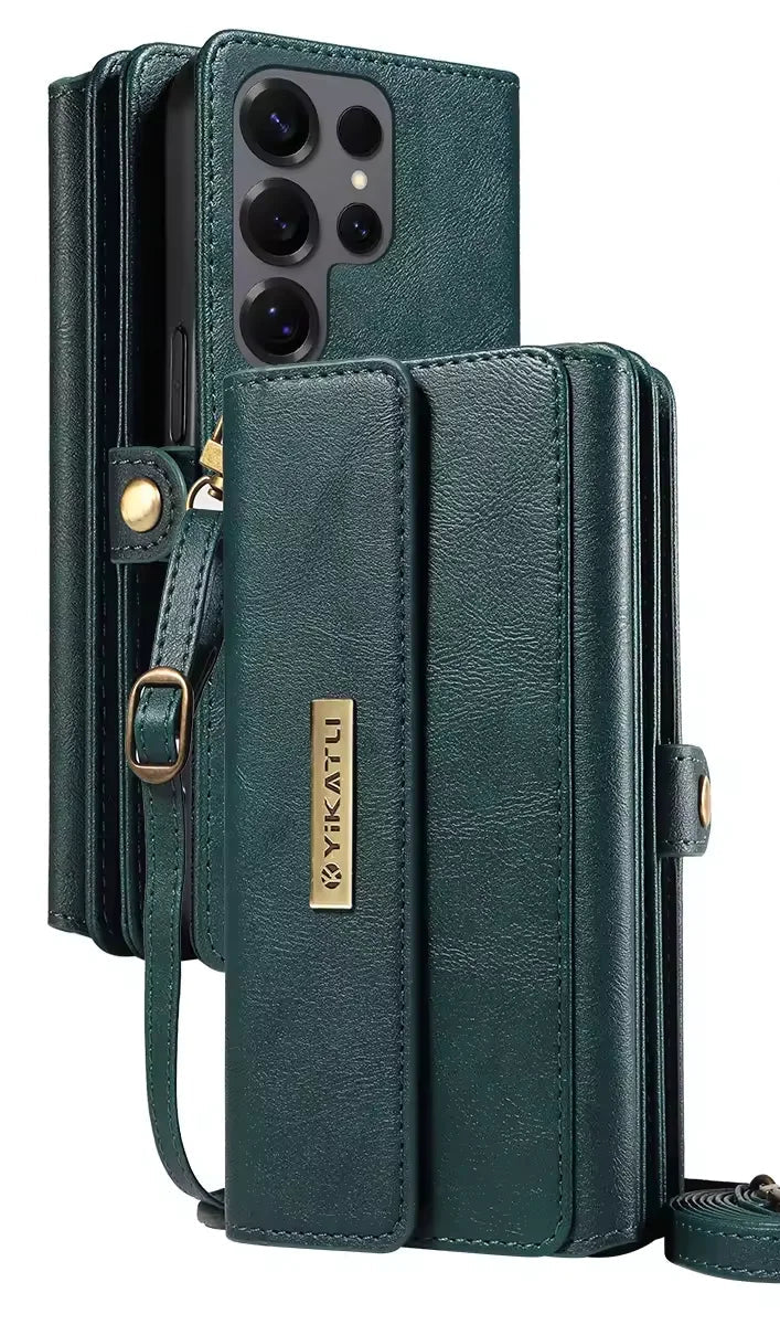 Leder Geldbörse Umhängetasche mit Case für Samsung Galaxy