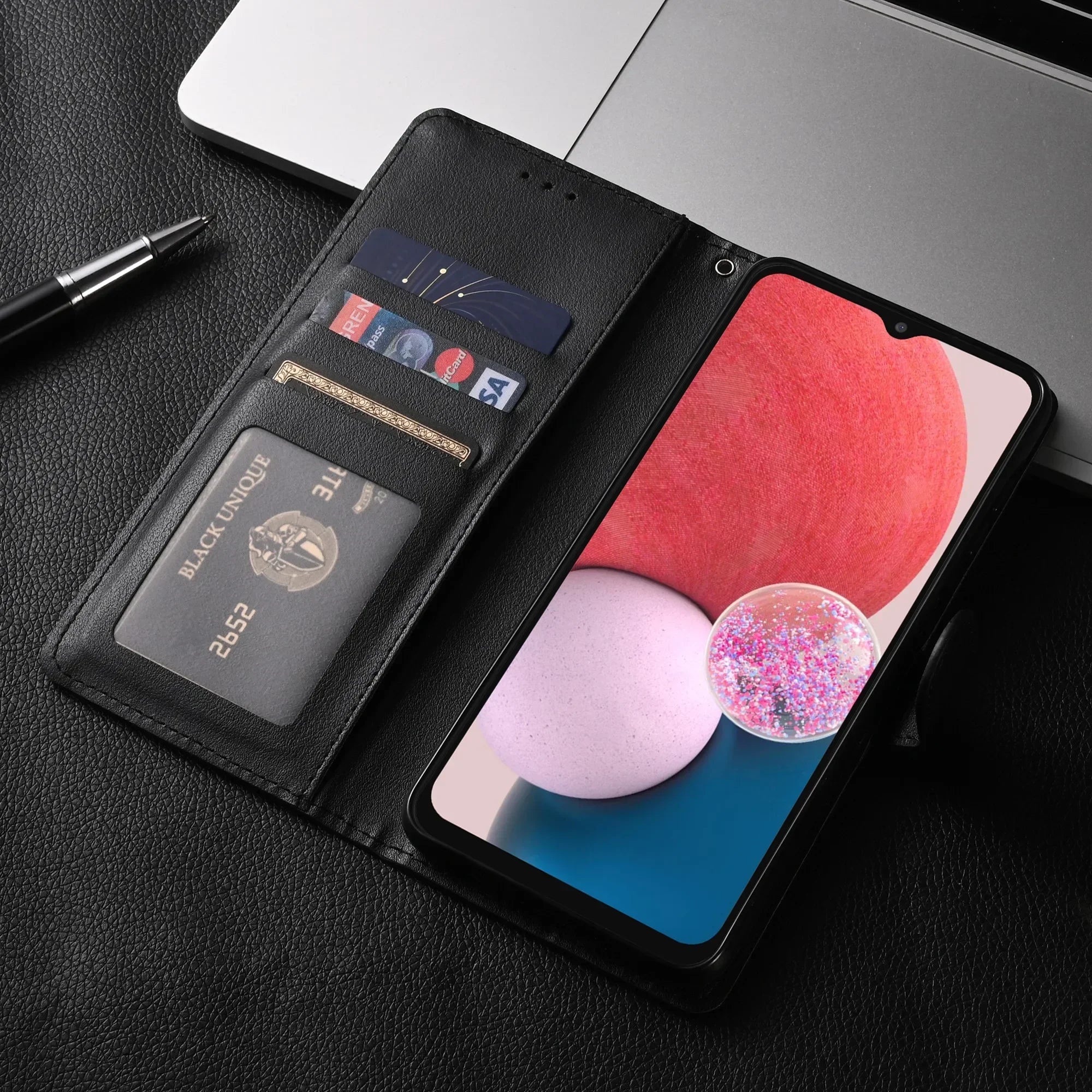 Für Samsung Galaxy Leder Flip Wallet