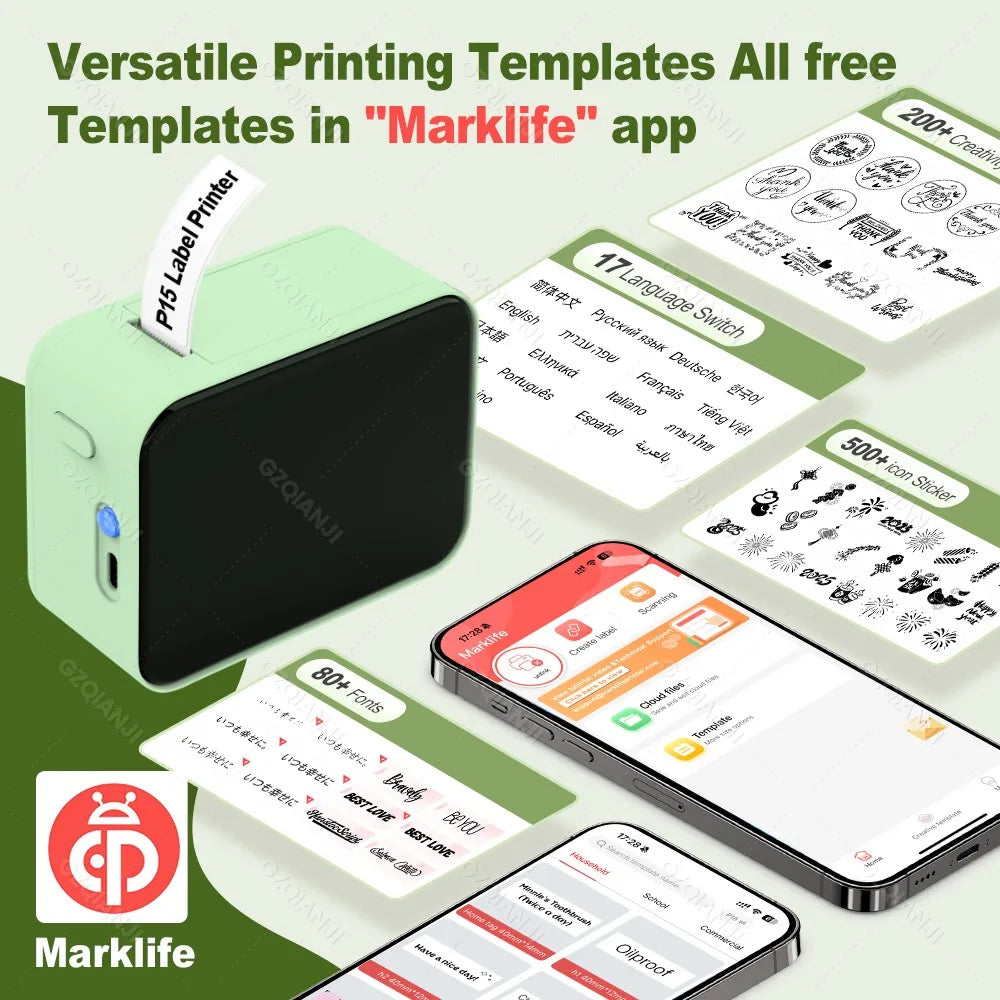 Marklife P15 Mini Bluetooth Etikettendrucker tragbar