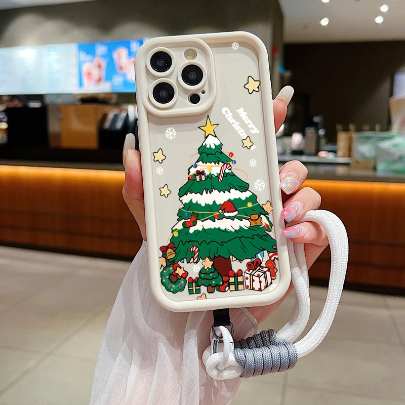 Weihnachtsmuster Lanyard Hülle für Samsung S25