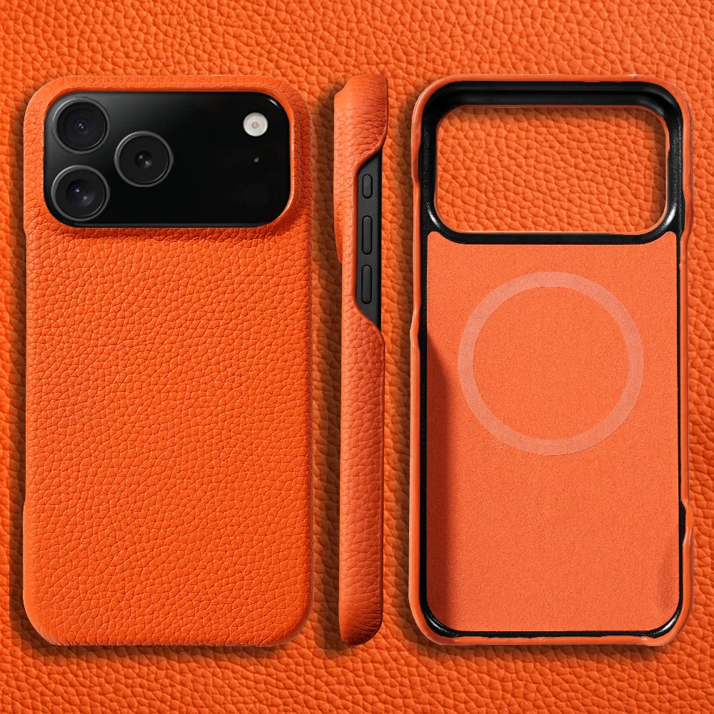 Luxus Lederhülle für iPhone 17 mit MagSafe Schutz