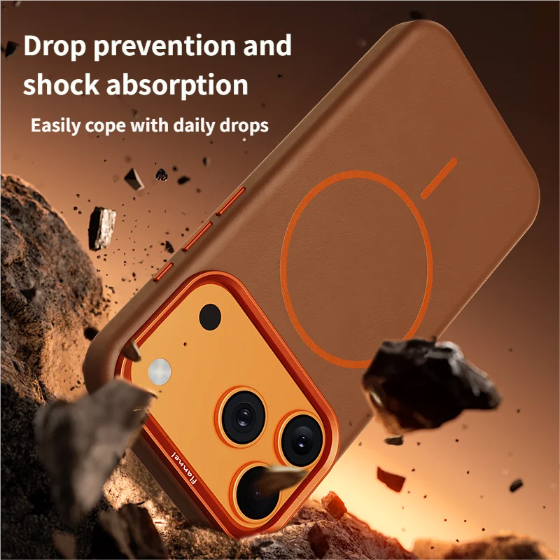 iPhone 17 Pro Max Hülle Elefant Leder Luxus Magnetisch