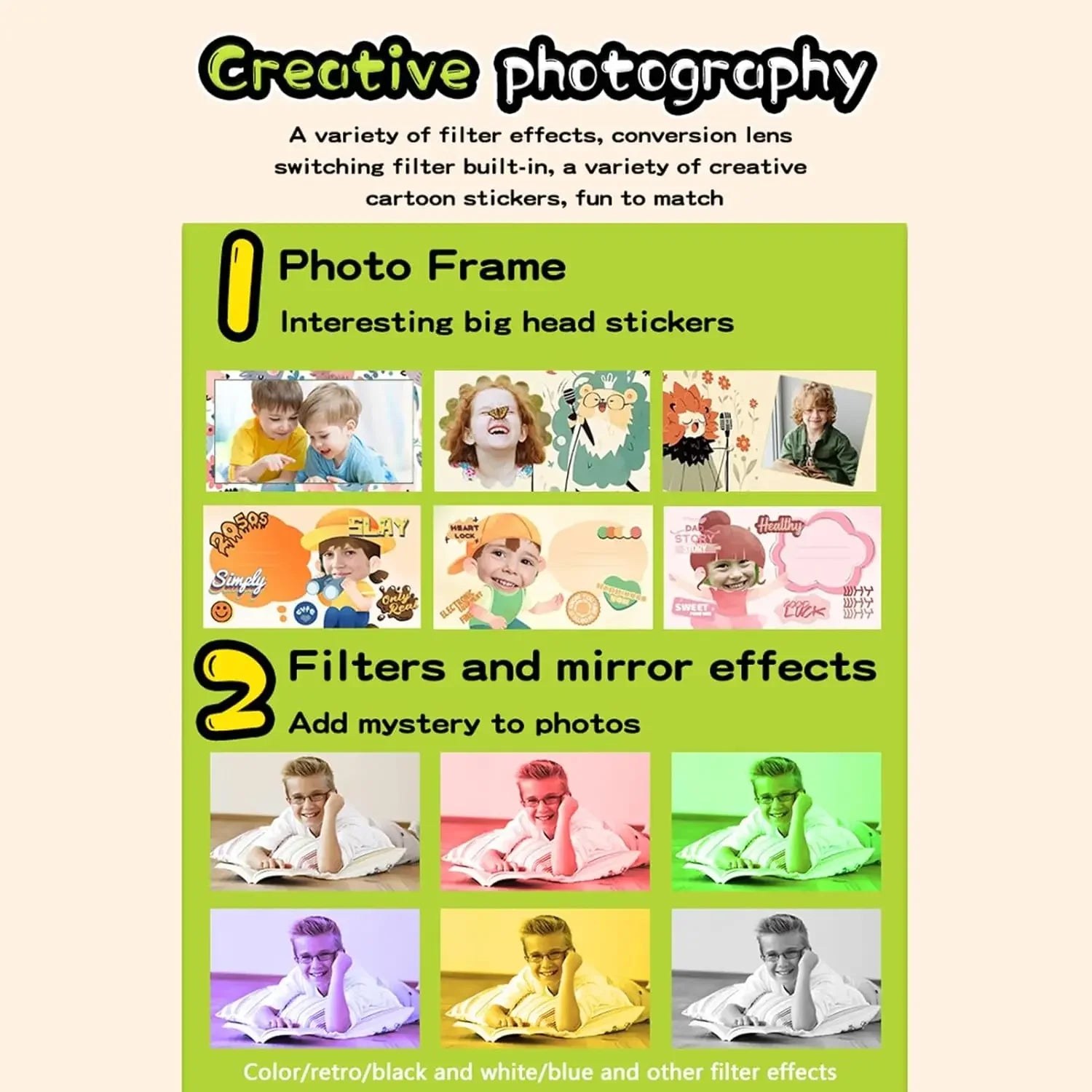 Kinder Druckkamera 32GB Thermodrucker 2-Zoll Display