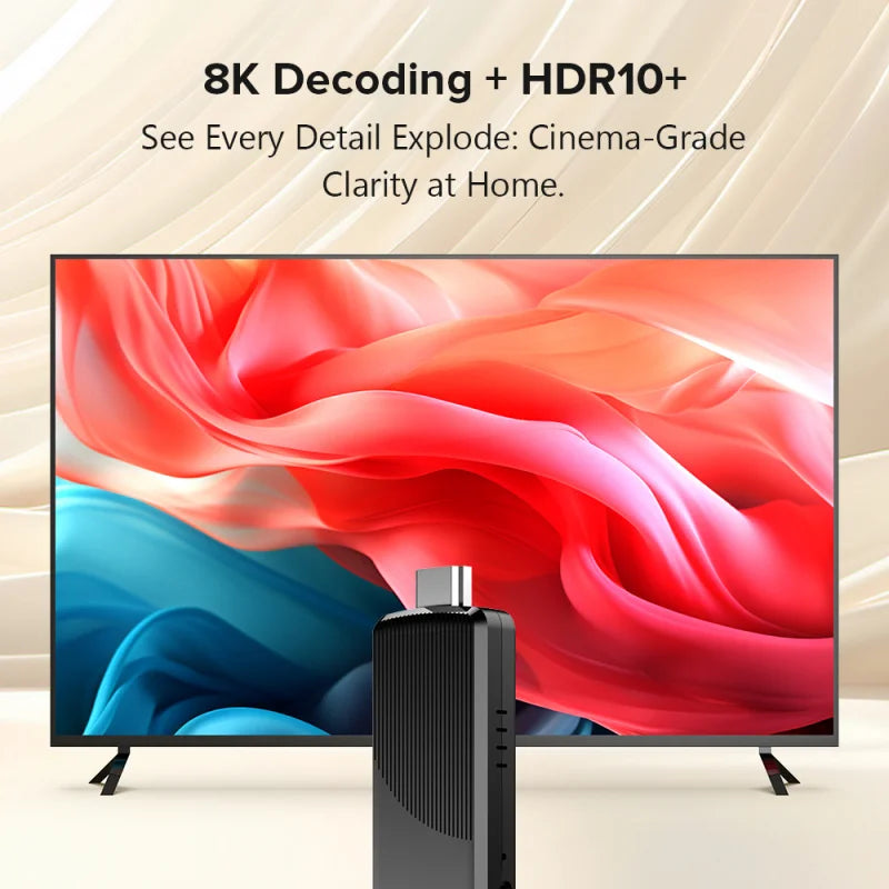 TV Stick 8K Android14 4K HDR Media Player