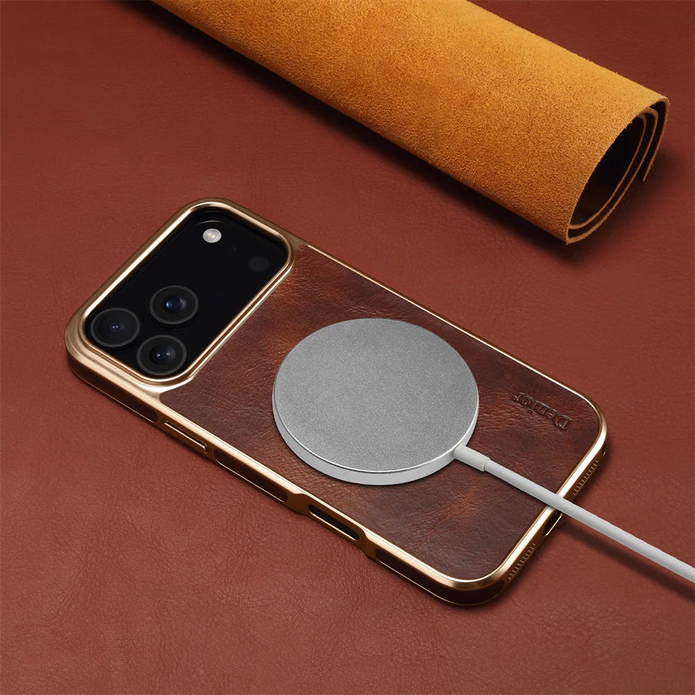 Luxus Echtledertasche für iPhone 17 Pro Max