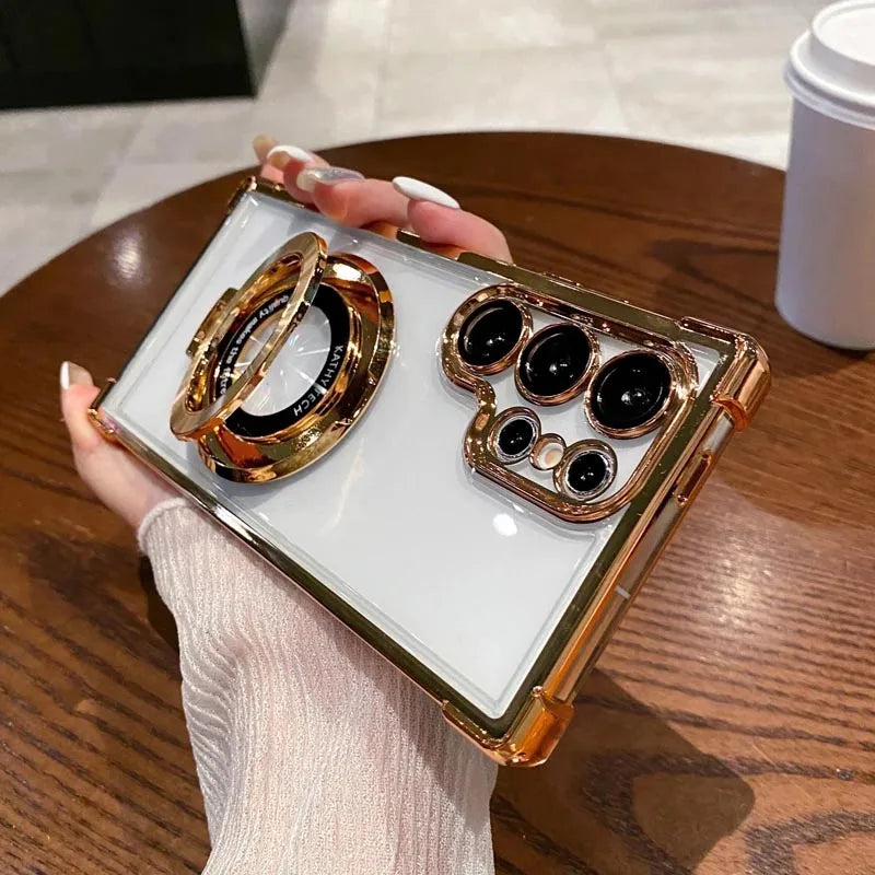 Luxus Magnet Hülle für Samsung mit Ständer