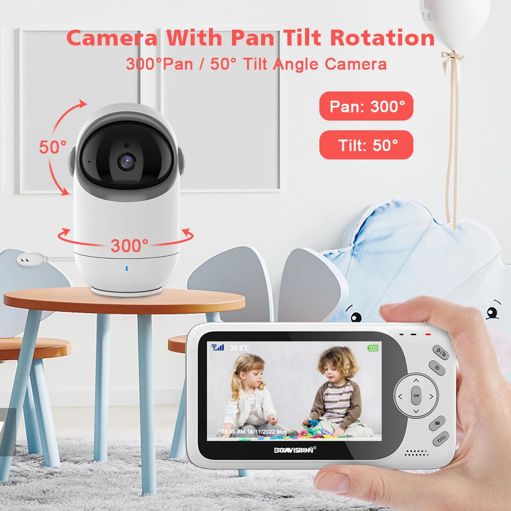 Video-Babymonitor 4.3 Zoll Pan Tilt Kamera