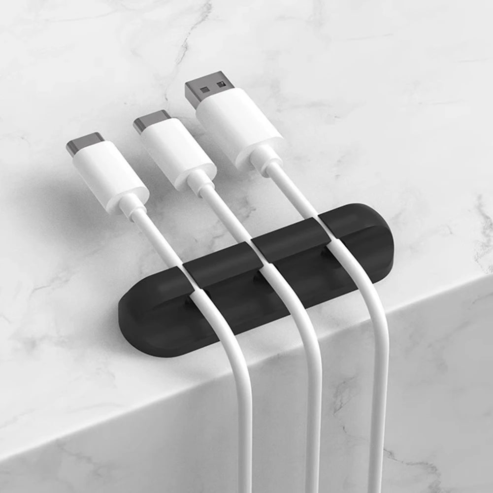 Flexible 3-Loch Desktop-Kabel-Organizer aus Silikon